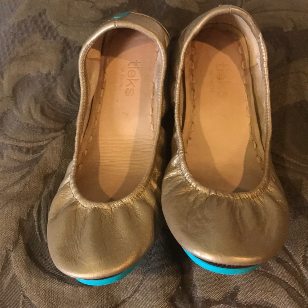 Tieks ballet flats in Metallic Gold
